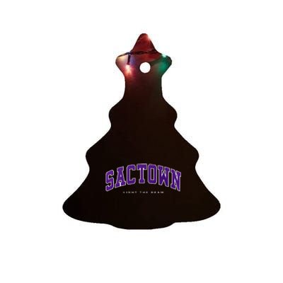 Sacramento Basketball Light The Beam Basketball Ceramic Tree Ornament