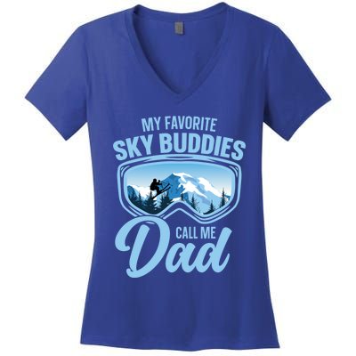 Skiing Buddies My Favorite Ski Buddies Call Me Dad Cute Gift Women's V-Neck T-Shirt