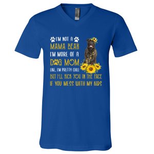 Sunflower Bull Mastiff Mom Mothers Day Dog Mom Gift V-Neck T-Shirt