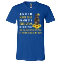 Sunflower Bull Mastiff Mom Mothers Day Dog Mom Gift V-Neck T-Shirt