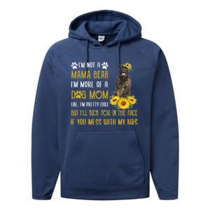 Sunflower Bull Mastiff Mom Mothers Day Dog Mom Gift Performance Fleece Hoodie