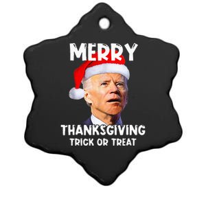 Santa Biden Merry Thanksgiving Trick Or Treat Christmas Meme Ceramic Star Ornament