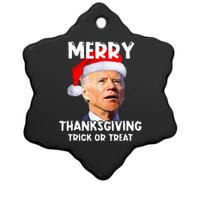 Santa Biden Merry Thanksgiving Trick Or Treat Christmas Meme Ceramic Star Ornament