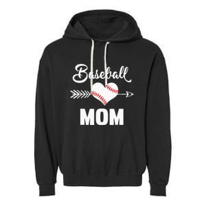 Softball Baseball Mom Leopard Cute  Mothers Day Garment-Dyed Fleece Hoodie