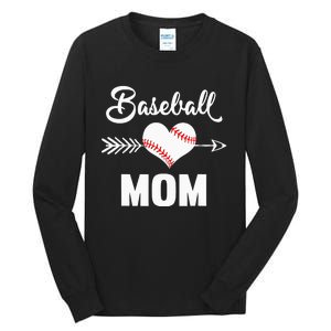 Softball Baseball Mom Leopard Cute  Mothers Day Tall Long Sleeve T-Shirt