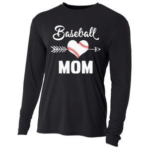 Softball Baseball Mom Leopard Cute  Mothers Day Cooling Performance Long Sleeve Crew