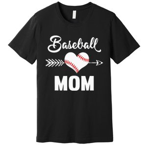 Softball Baseball Mom Leopard Cute  Mothers Day Premium T-Shirt