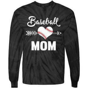 Softball Baseball Mom Leopard Cute  Mothers Day Tie-Dye Long Sleeve Shirt