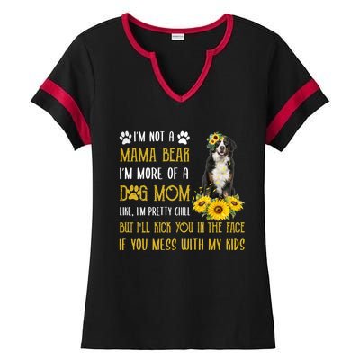 Sunflower Bernese Mountain Mom Mothers Day Dog Mom Cool Gift Ladies Halftime Notch Neck Tee