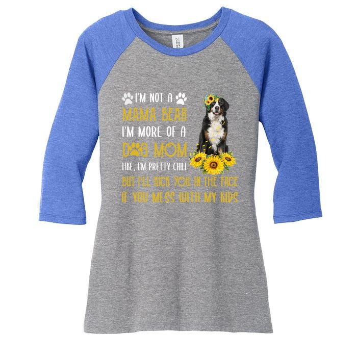 Sunflower Bernese Mountain Mom Mothers Day Dog Mom Cool Gift Women's Tri-Blend 3/4-Sleeve Raglan Shirt