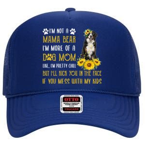 Sunflower Bernese Mountain Mom Mothers Day Dog Mom Cool Gift High Crown Mesh Back Trucker Hat