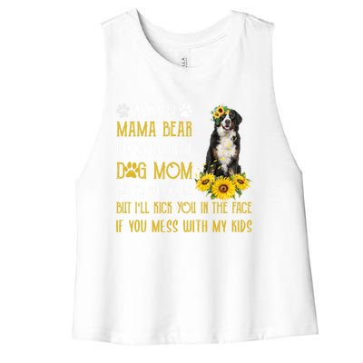 Sunflower Bernese Mountain Mom Mothers Day Dog Mom Cool Gift Women's Racerback Cropped Tank