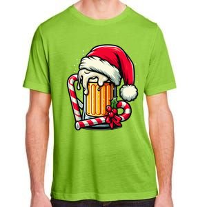 Santa Beer Mug Christmas Cheer Holiday Lovers Funny Gift Adult ChromaSoft Performance T-Shirt