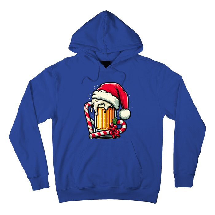 Santa Beer Mug Christmas Cheer Holiday Lovers Funny Gift Hoodie