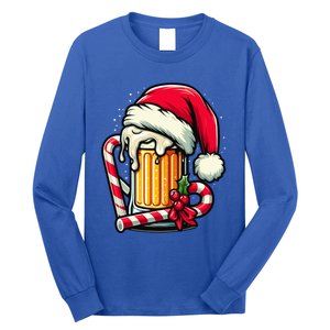 Santa Beer Mug Christmas Cheer Holiday Lovers Funny Gift Long Sleeve Shirt