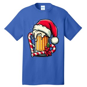 Santa Beer Mug Christmas Cheer Holiday Lovers Funny Gift Tall T-Shirt