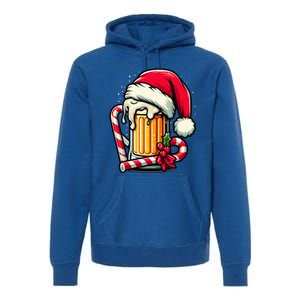 Santa Beer Mug Christmas Cheer Holiday Lovers Funny Gift Premium Hoodie