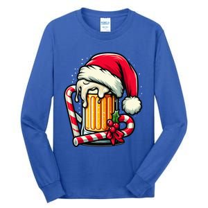 Santa Beer Mug Christmas Cheer Holiday Lovers Funny Gift Tall Long Sleeve T-Shirt