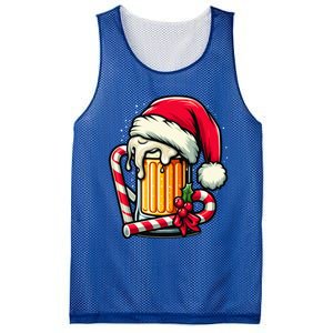 Santa Beer Mug Christmas Cheer Holiday Lovers Funny Gift Mesh Reversible Basketball Jersey Tank