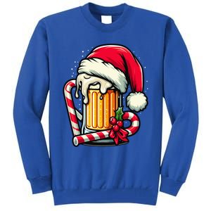 Santa Beer Mug Christmas Cheer Holiday Lovers Funny Gift Tall Sweatshirt