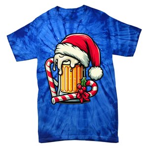 Santa Beer Mug Christmas Cheer Holiday Lovers Funny Gift Tie-Dye T-Shirt