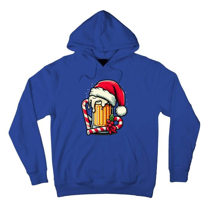 Santa Beer Mug Christmas Cheer Holiday Lovers Funny Gift Tall Hoodie