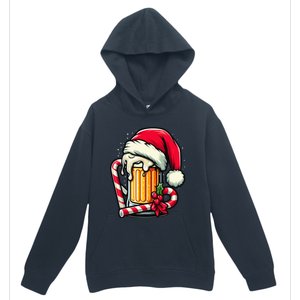 Santa Beer Mug Christmas Cheer Holiday Lovers Funny Gift Urban Pullover Hoodie