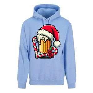 Santa Beer Mug Christmas Cheer Holiday Lovers Funny Gift Unisex Surf Hoodie