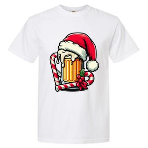 Santa Beer Mug Christmas Cheer Holiday Lovers Funny Gift Garment-Dyed Heavyweight T-Shirt