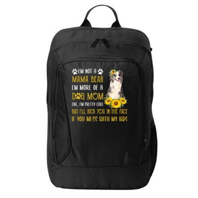 Sunflower Blue Merle Collie Mom Mothers Day Dog Mom Gift City Backpack