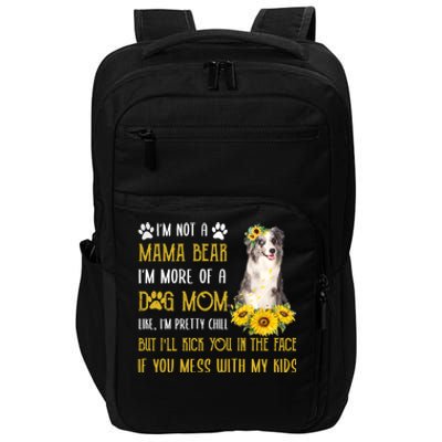 Sunflower Blue Merle Collie Mom Mothers Day Dog Mom Gift Impact Tech Backpack