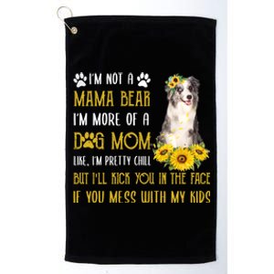 Sunflower Blue Merle Collie Mom Mothers Day Dog Mom Gift Platinum Collection Golf Towel