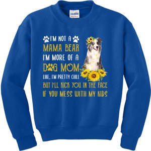 Sunflower Blue Merle Collie Mom Mothers Day Dog Mom Gift Kids Sweatshirt