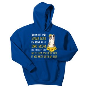 Sunflower Blue Merle Collie Mom Mothers Day Dog Mom Gift Kids Hoodie