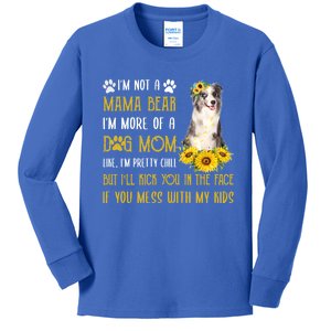 Sunflower Blue Merle Collie Mom Mothers Day Dog Mom Gift Kids Long Sleeve Shirt