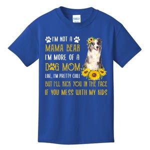 Sunflower Blue Merle Collie Mom Mothers Day Dog Mom Gift Kids T-Shirt