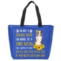 Sunflower Blue Merle Collie Mom Mothers Day Dog Mom Gift Zip Tote Bag