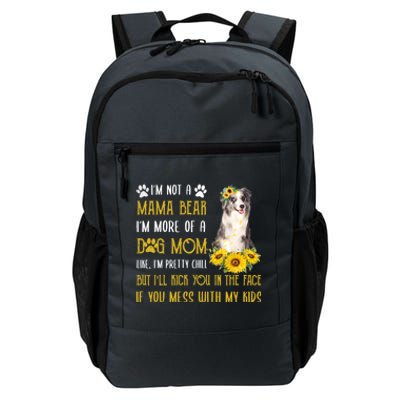 Sunflower Blue Merle Collie Mom Mothers Day Dog Mom Gift Daily Commute Backpack