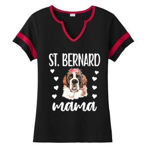 St Bernard Mama Saint Bernard Dog Owner St Bernard Mom Gift Ladies Halftime Notch Neck Tee