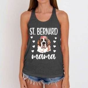 St Bernard Mama Saint Bernard Dog Owner St Bernard Mom Gift Women's Knotted Racerback Tank