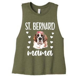 St Bernard Mama Saint Bernard Dog Owner St Bernard Mom Gift Women's Racerback Cropped Tank