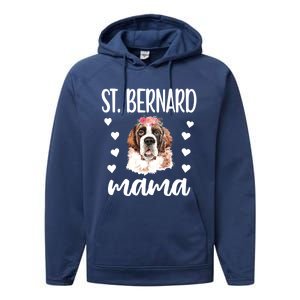 St Bernard Mama Saint Bernard Dog Owner St Bernard Mom Gift Performance Fleece Hoodie