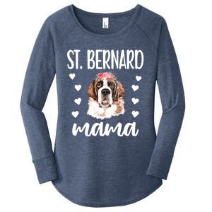 St Bernard Mama Saint Bernard Dog Owner St Bernard Mom Gift Women's Perfect Tri Tunic Long Sleeve Shirt