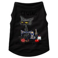 Sewing Because Murder Is Wrong Funny Cat Doggie Tank
