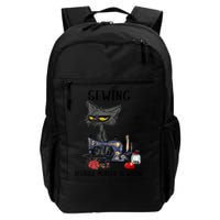 Sewing Because Murder Is Wrong Funny Cat Backpack