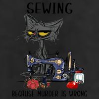 Sewing Because Murder Is Wrong Funny Cat Microfiber Hand Towel