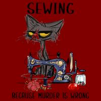 Sewing Because Murder Is Wrong Funny Cat Youth Performance Sprint T-Shirt