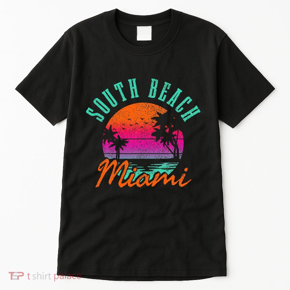 South Beach Miami Retro Florida Usa Souvenir Tall T-Shirt