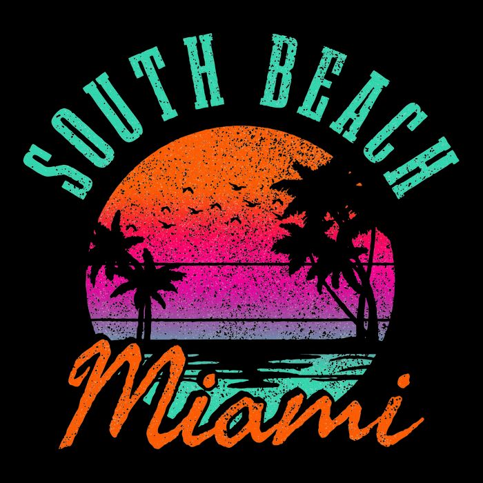 South Beach Miami Retro Florida Usa Souvenir Womens T-Shirt