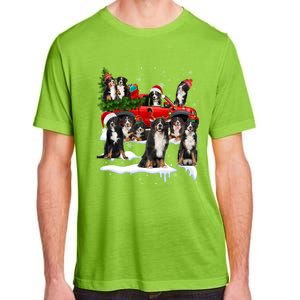 Santa Bernese Mountain Dog Red Truck Christmas Tree Pajamas Gift Adult ChromaSoft Performance T-Shirt